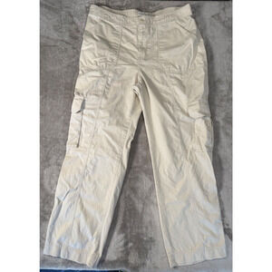 Abercrombie & Fitch Tan Khaki Wide Leg Pull On Cargo Pants Womens 16 Long 33x31